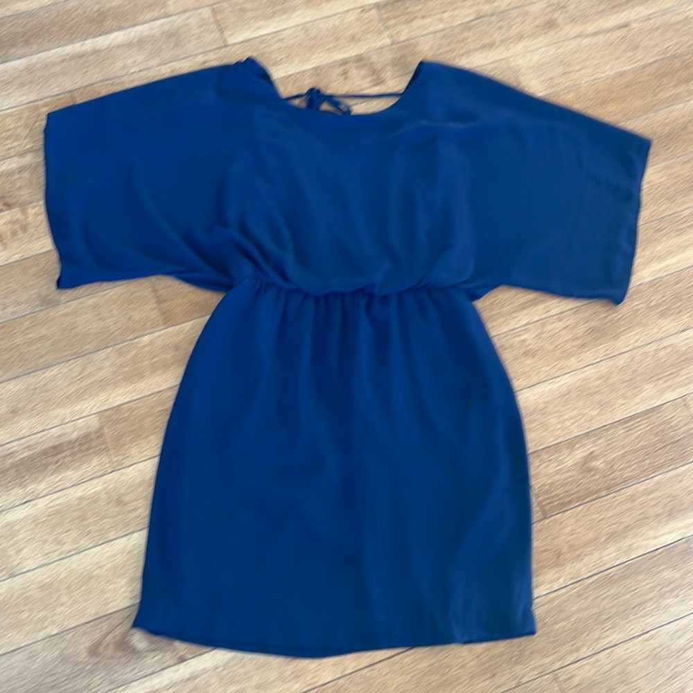 Navy Dress with Open Back